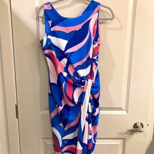 Blue, Pink, & White Short Sleeve Tahari Dress NWT Size 8